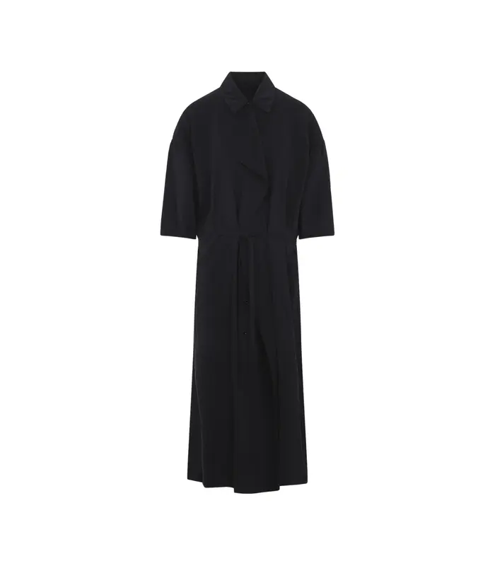 ASYMMETRICAL SHIRT DRESS BLACK