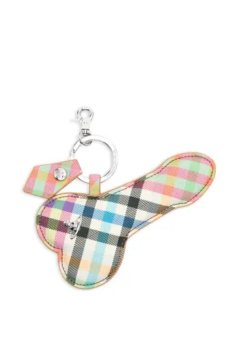 VIVIENNE WESTWOOD flat penis keyring heather plaid