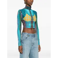 RE-EDITION TOP HIGH NECK WITH LONG SLEEVES BLUE/PURPLE/YELLOW