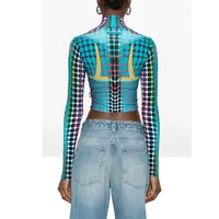 RE-EDITION TOP HIGH NECK WITH LONG SLEEVES BLUE/PURPLE/YELLOW