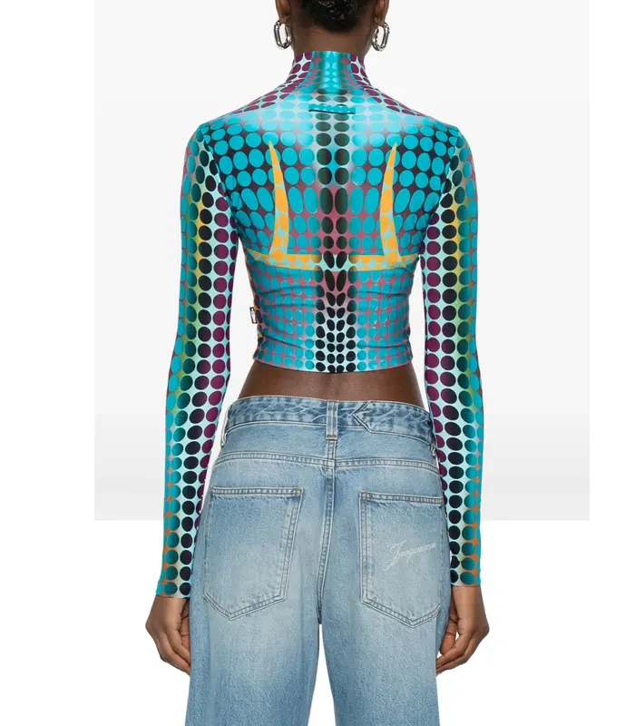 RE-EDITION TOP HIGH NECK WITH LONG SLEEVES BLUE/PURPLE/YELLOW