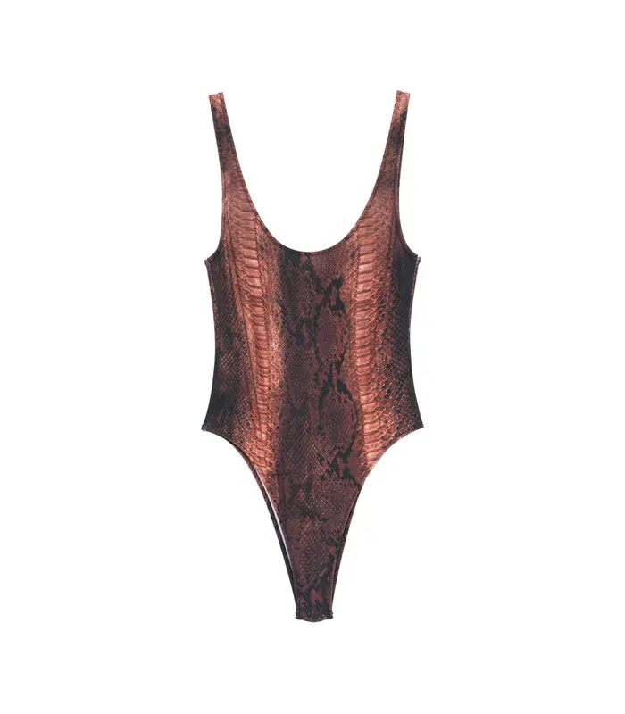 SWIMSUIT PRINTED PYTHON BROWN/BLACK