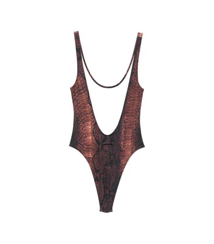 SWIMSUIT PRINTED PYTHON BROWN/BLACK