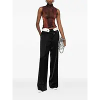 MESH HIGH NECK TANK TOP PRINTED PYTHON BROWN/BLACK