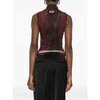 MESH HIGH NECK TANK TOP PRINTED PYTHON BROWN/BLACK