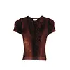 JEAN-PAUL GAULTIER MESH BABY TEE PRINTED PYTHON BROWN/BLACK