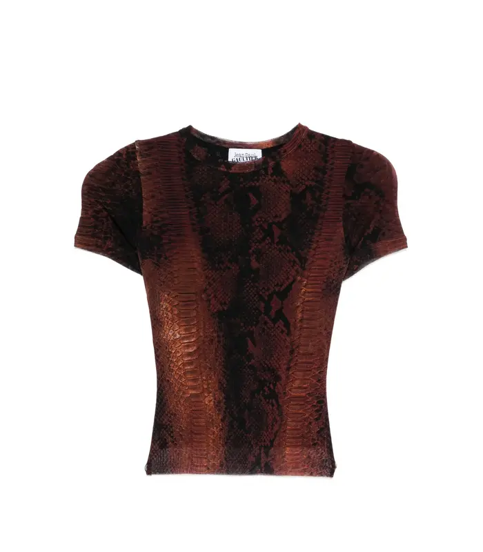 MESH BABY TEE PRINTED PYTHON BROWN/BLACK