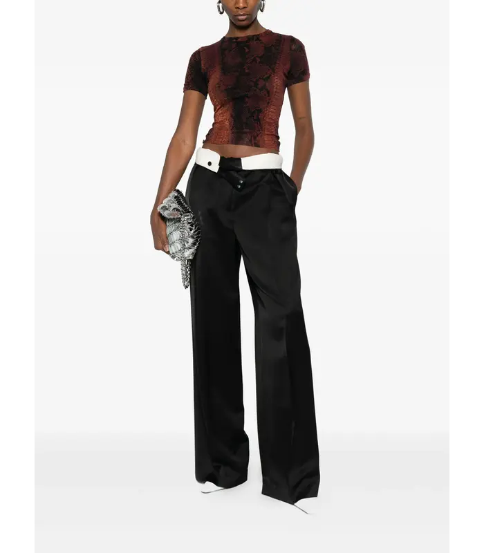 MESH BABY TEE PRINTED PYTHON BROWN/BLACK