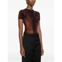 MESH BABY TEE PRINTED PYTHON BROWN/BLACK