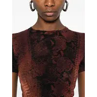 MESH BABY TEE PRINTED PYTHON BROWN/BLACK