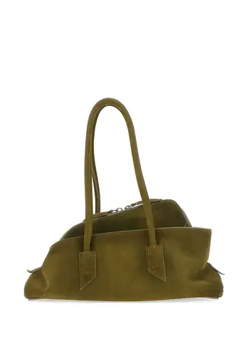 THE ATTICO la passeggiata top handle small suede khaki