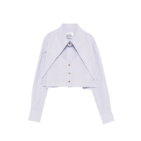 CUT OFF HEART SHIRT WHITE/BLUE STRIPE