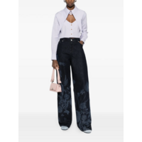 CUT OFF HEART SHIRT WHITE/BLUE STRIPE