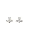 VIVIENNE WESTWOOD GRACE BAS RELIEF STUD EARRINGS PLATINUM / CRYSTAL