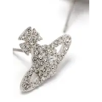 GRACE BAS RELIEF STUD EARRINGS PLATINUM / CRYSTAL