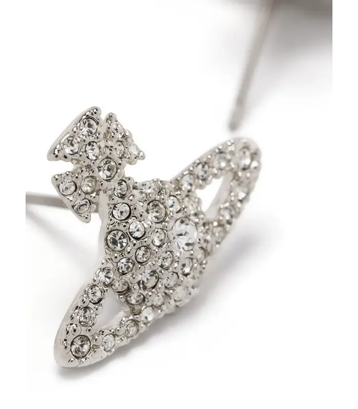 GRACE BAS RELIEF STUD EARRINGS PLATINUM / CRYSTAL