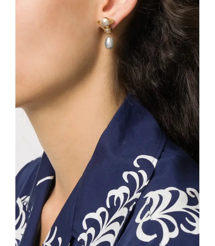 INASS EARRINGS GOLD / CREAMROSE