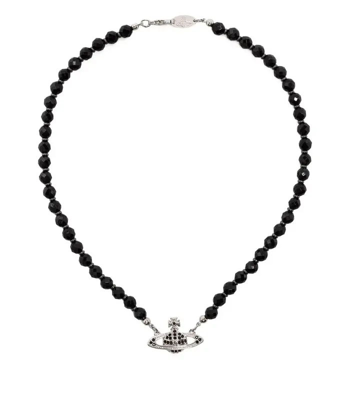 MESSALINE CHOKER PLATINUM/RUTHENIUM/BLACK AGATE
