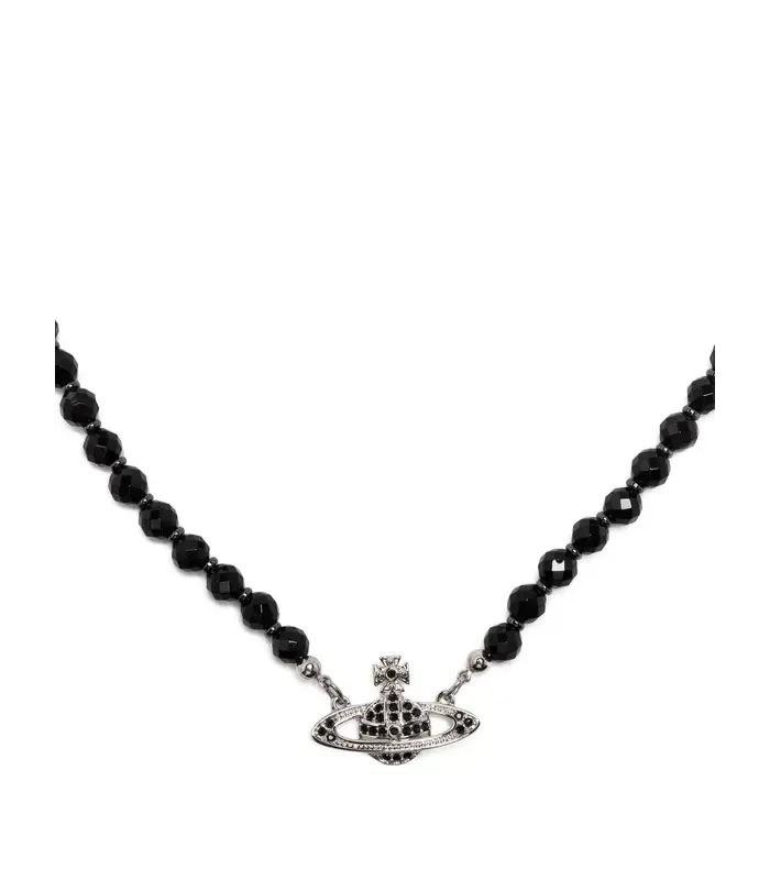 MESSALINE CHOKER PLATINUM/RUTHENIUM/BLACK AGATE