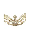 VIVIENNE WESTWOOD THREE ROW PEARL BAS RELIEF GOLD/PEARL/CRYSTAL