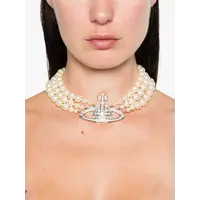 THREE ROW PEARL BAS RELIEF PLATINUM/PEARL/CRYSTAL