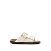 BIRKENSTOCK ARIZONA DROPLET BUCKLE NATURAL LEATHER PATENT HIGH-SHINE ECRU