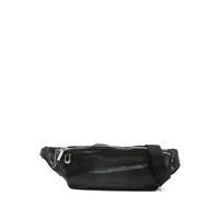 LEATHER GEO BUMBAG BLACK