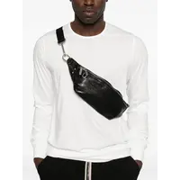 LEATHER GEO BUMBAG BLACK