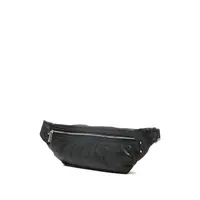 LEATHER GEO BUMBAG BLACK