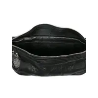 LEATHER GEO BUMBAG BLACK