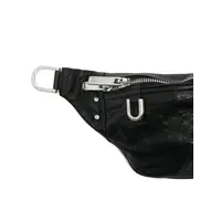 LEATHER GEO BUMBAG BLACK