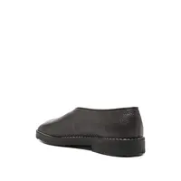 PIPED CREPE SLIPPERS DARK BROWN