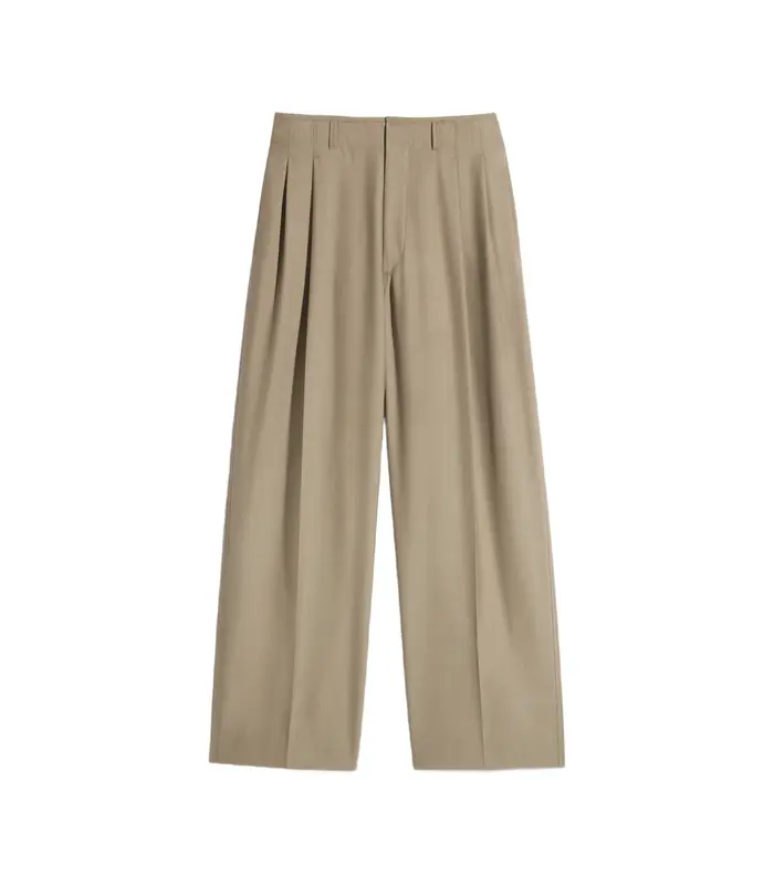 PLEATED TAILORED PANTS HAY GREEN