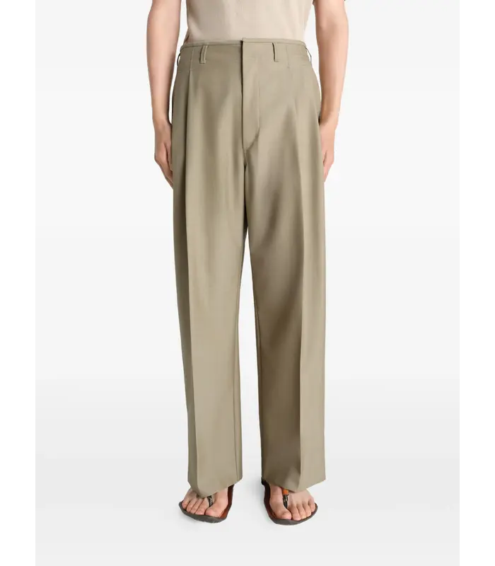 PLEATED TAILORED PANTS HAY GREEN