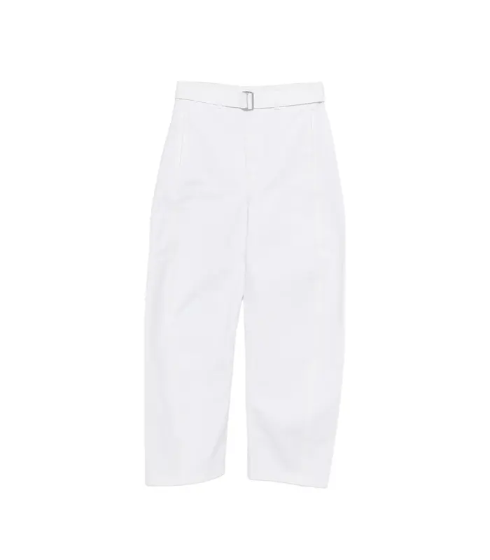 TWISTED BELTED PANTS MILK