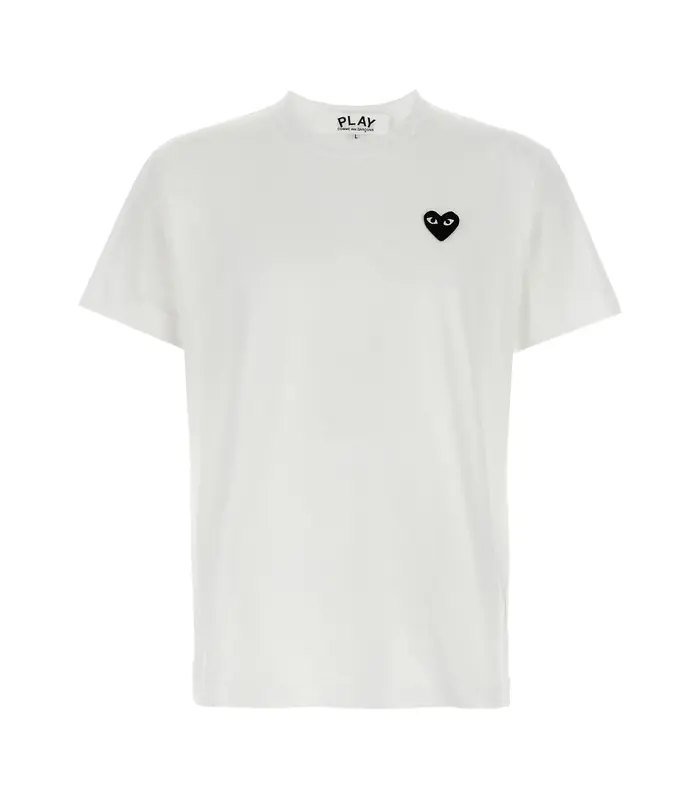 T-SHIRT BLACK BLACK HEART WHITE