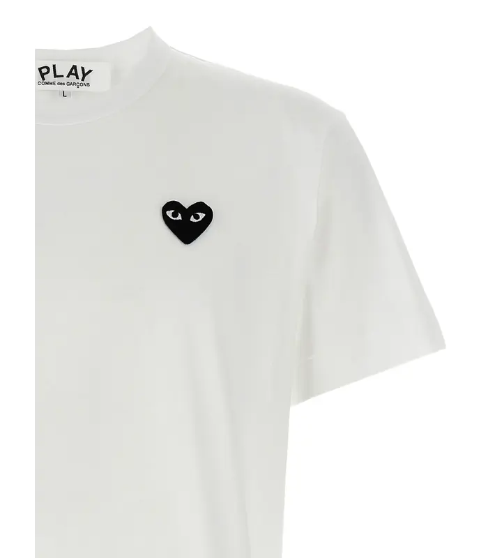 T-SHIRT BLACK BLACK HEART WHITE