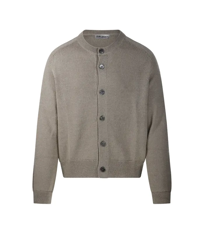 TRUE CARDIGAN SILVER SAGE COARSE LINEN WOOL