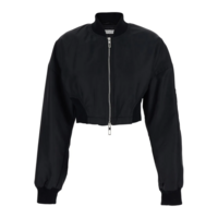 zipped bomber jacket black