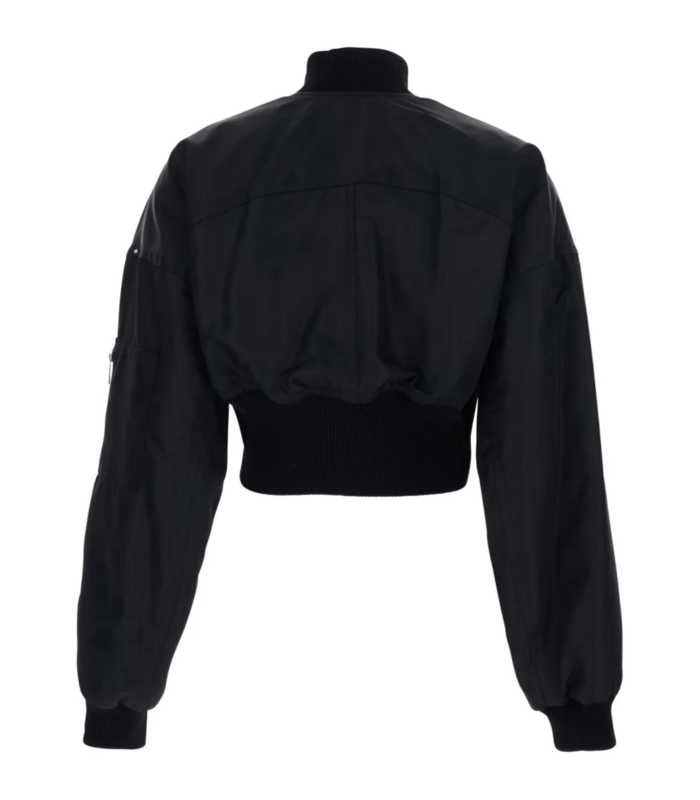 zipped bomber jacket black