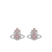 VALENTINA ORB EARRINGS PLATINUM / PINK / WHITE CZ