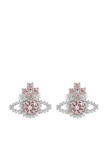 VIVIENNE WESTWOOD valentina orb earrings platinum/pink/white