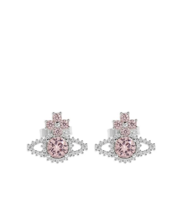 VALENTINA ORB EARRINGS PLATINUM / PINK / WHITE CZ