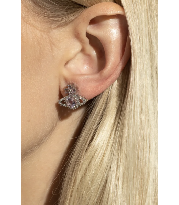 VALENTINA ORB EARRINGS PLATINUM / PINK / WHITE CZ