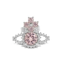 VALENTINA ORB EARRINGS PLATINUM / PINK / WHITE CZ