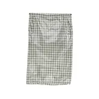 Nia See Through Printed Check Mid Skirt White
