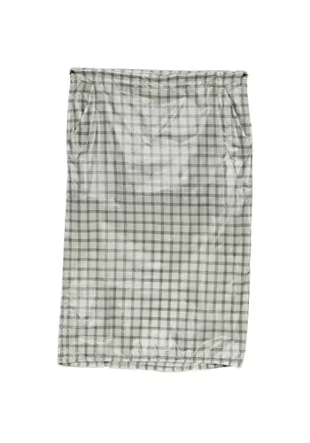 ROA nia see trough printed check mid skirt white