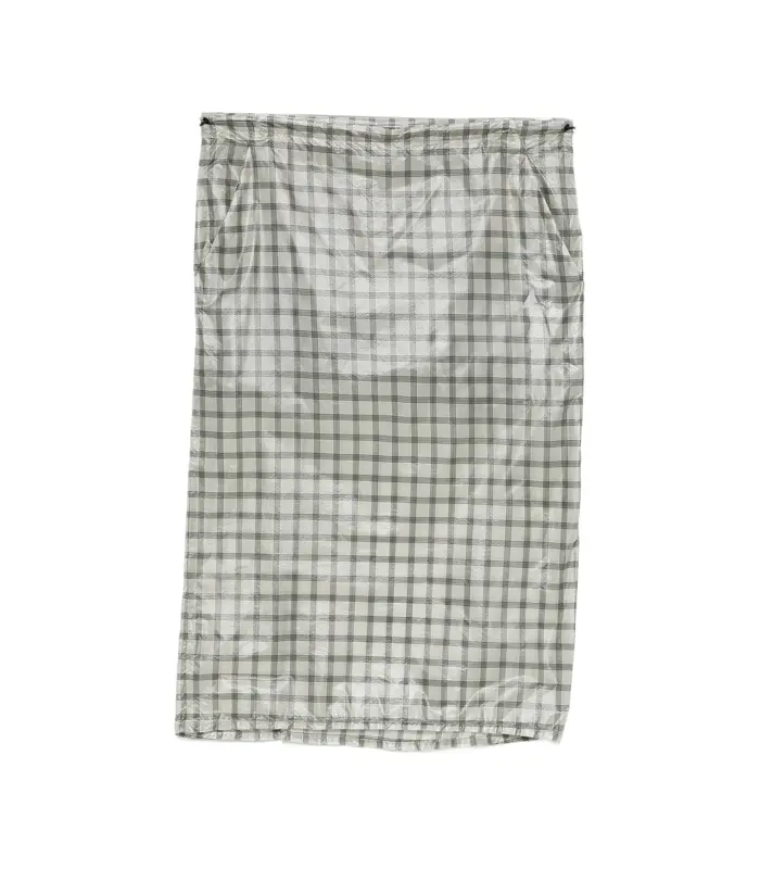Nia See Through Printed Check Mid Skirt White