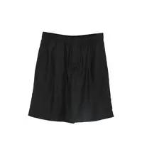 LEISURE SHORTS STILL BLACK CALM CUPRO COTTON