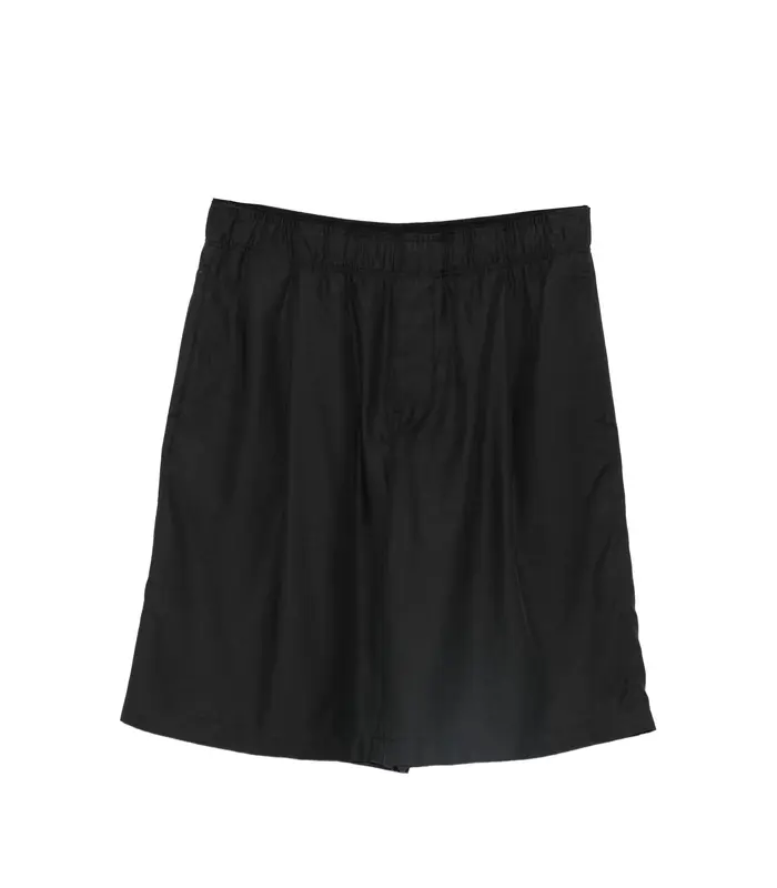 LEISURE SHORTS STILL BLACK CALM CUPRO COTTON